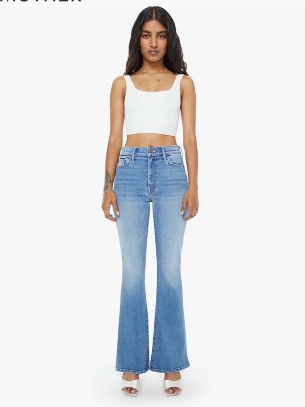 MOTHER The Weekender Layover Flare Bootcut Jeans in Layover Wash Size 30